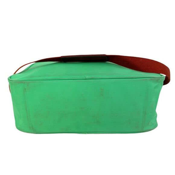 Longchamp GREEN CANVAS BROWN LEATHER ZIP AROUND TRAVEL CARRY ALL SHOULDER DUFFLE - Picture 10 of 15